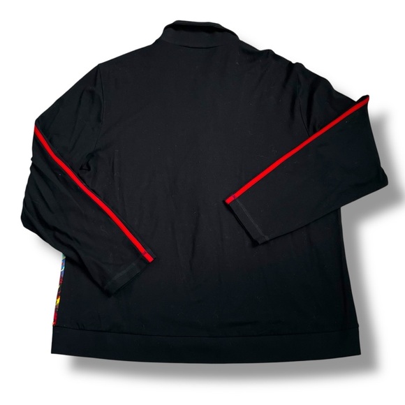 Vintage Spa by Chicos Knit Jacket Artsy Boho Colorful Print Pockets Full Zip XL - Picture 8 of 9